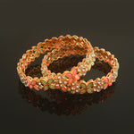 Load image into Gallery viewer, Set Of 2 Rose Gold-Plated AD Stone-Studded Bangles
