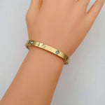 Load image into Gallery viewer, Women Gold-Toned &amp; White Brass Cubic Zirconia Gold-Plated Bracelet
