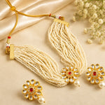 Load image into Gallery viewer, Gold-Plated Kundan-Studded &amp; Beaded Jewellery Set
