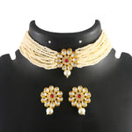 Load image into Gallery viewer, Gold-Plated Kundan-Studded &amp; Beaded Jewellery Set
