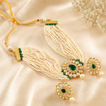 Load image into Gallery viewer, Gold-Plated Kundan-Studded &amp; Beaded Jewellery Set
