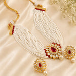 Load image into Gallery viewer, Gold-Plated Kundan-Studded &amp; Beaded Jewellery Set
