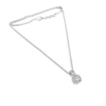 Load image into Gallery viewer, Rose Gold Halo Pendant Necklace with Sparkling Round Zirconia – Adjustable Cable Chain for Women
