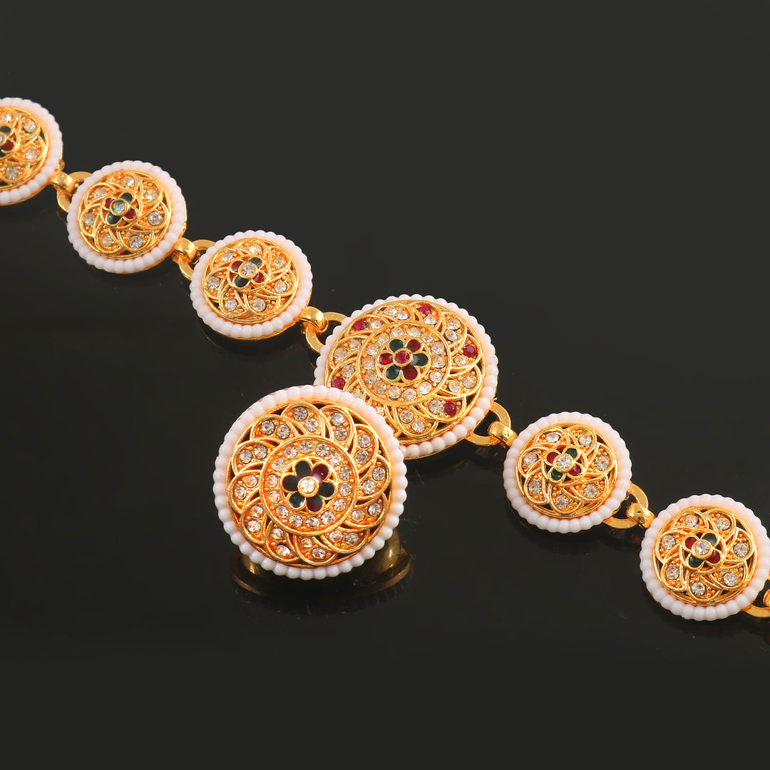 Gold-Plated AD-Studded Maang Tika for Women