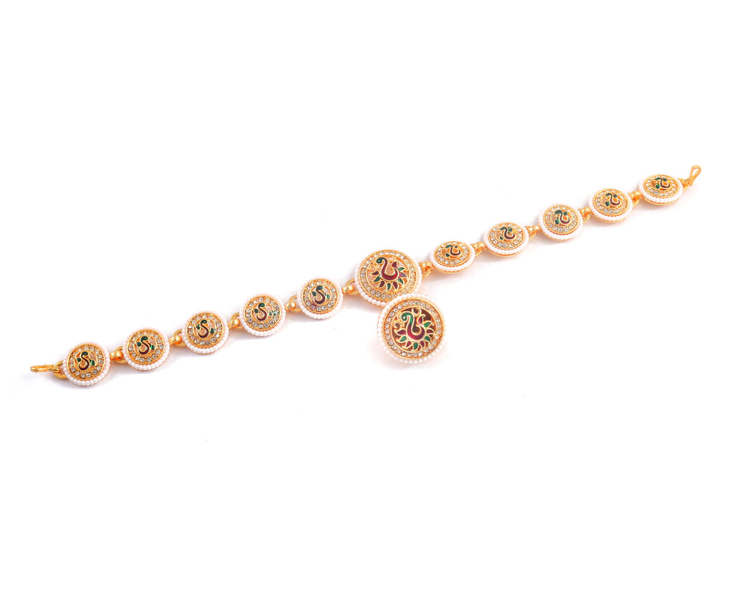 Gold-Plated AD-Studded Maang Tika for Women