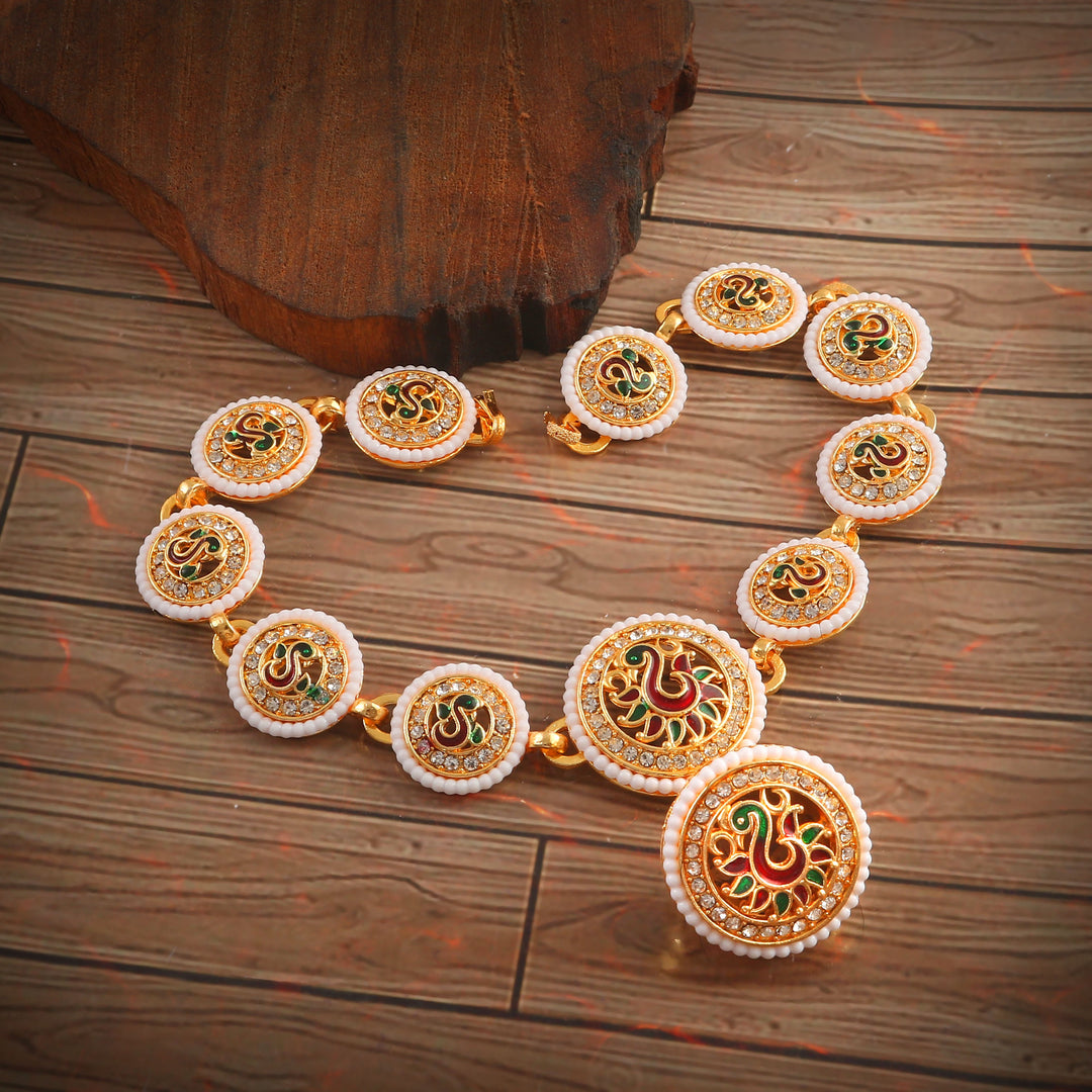 Gold-Plated AD-Studded Maang Tika for Women
