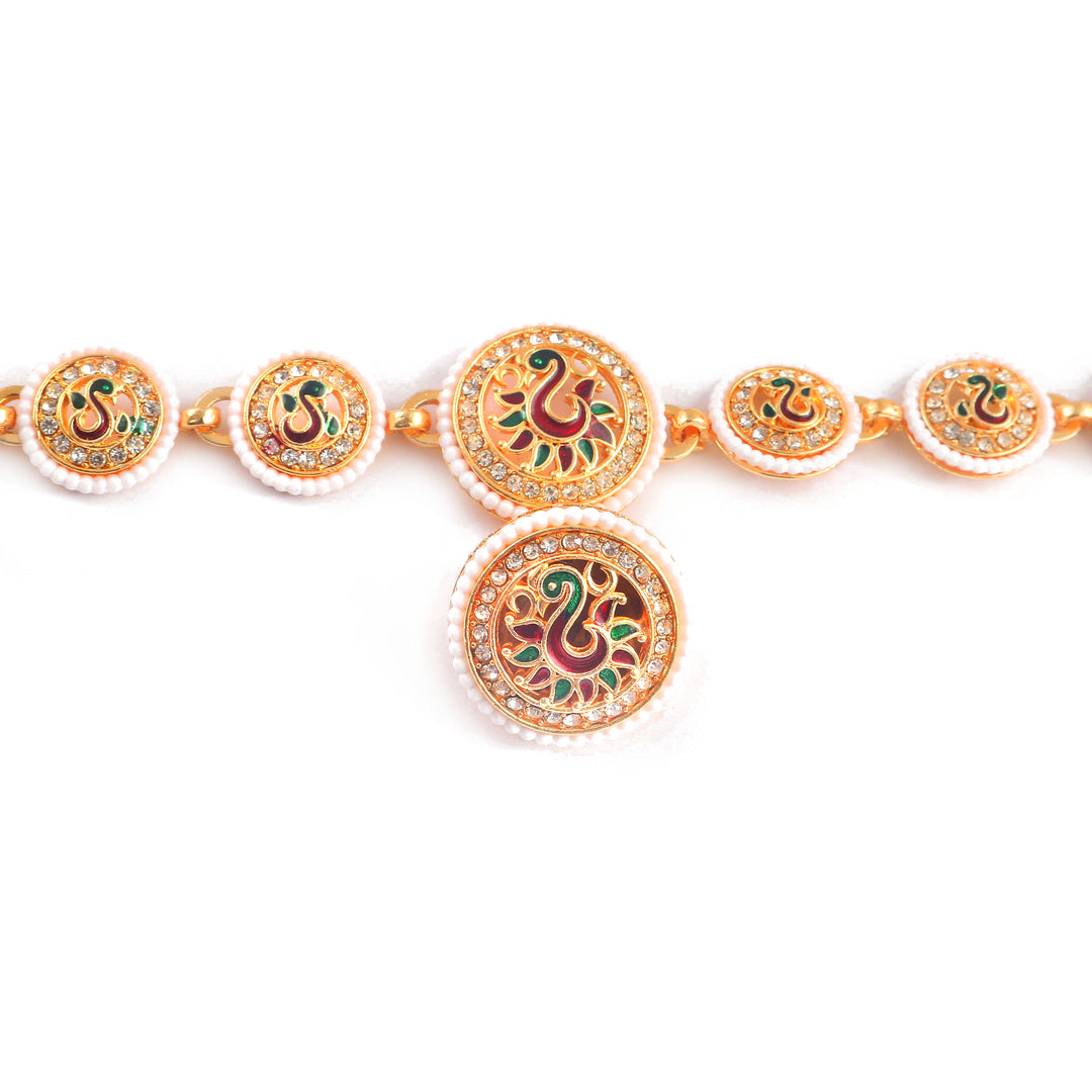 Gold-Plated AD-Studded Maang Tika for Women