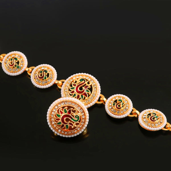Gold-Plated AD-Studded Maang Tika for Women