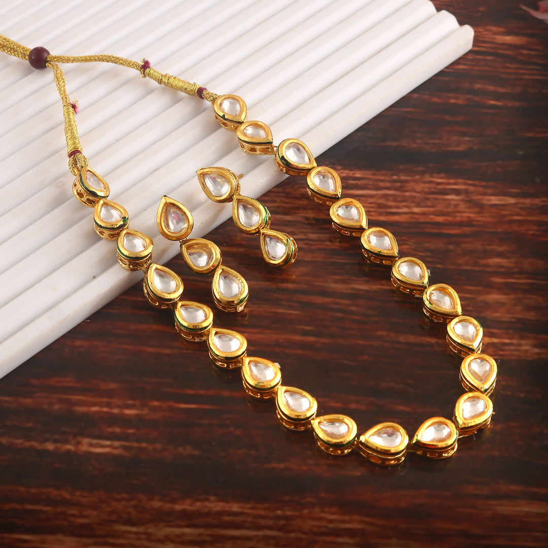 Gold-Plated Kundan-Studded Jewellery Set