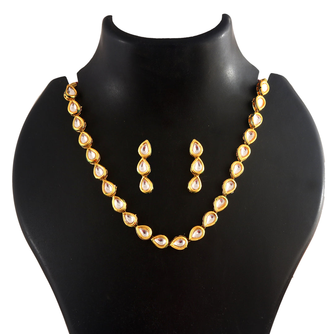 Gold-Plated Kundan-Studded Jewellery Set