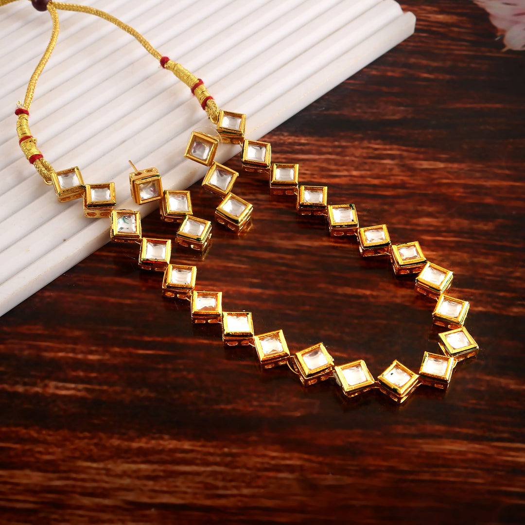Gold-Plated Kundan-Studded Jewellery Set