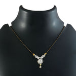 Load image into Gallery viewer, Silver-Plated Cubic Zirconia Studded &amp; Beaded Mangalsutra

