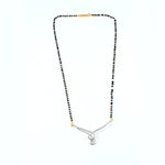 Load image into Gallery viewer, Silver-Plated Cubic Zirconia Studded &amp; Beaded Mangalsutra
