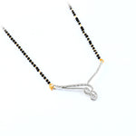 Load image into Gallery viewer, Silver-Plated Cubic Zirconia Studded &amp; Beaded Mangalsutra
