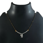Load image into Gallery viewer, Silver-Plated Cubic Zirconia Studded &amp; Beaded Mangalsutra
