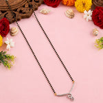 Load image into Gallery viewer, Silver-Plated Cubic Zirconia Studded &amp; Beaded Mangalsutra
