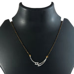 Load image into Gallery viewer, Silver-Plated Cubic Zirconia Studded &amp; Beaded Mangalsutra
