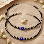 Load image into Gallery viewer, Silver-Plated Artificial Stones Evil Eye Anklet
