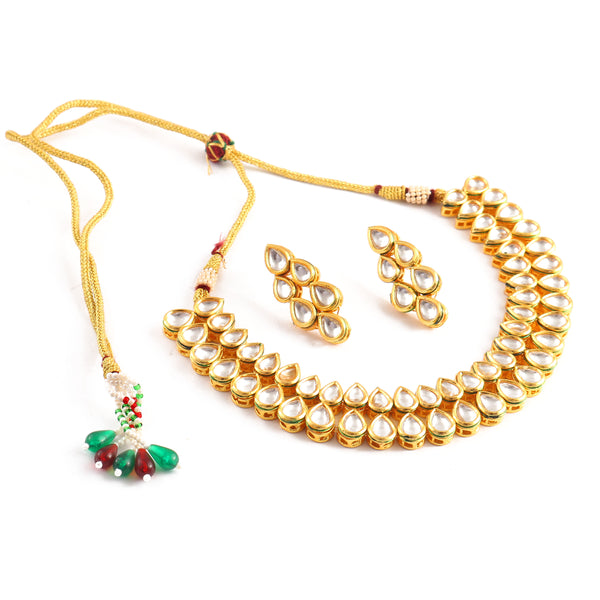Traditional Gold-Plated Kundan-Studded Jewellery Set