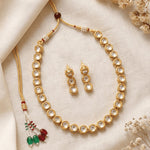 Load image into Gallery viewer, White Gold-Plated Kundan Studded Jewellery Set
