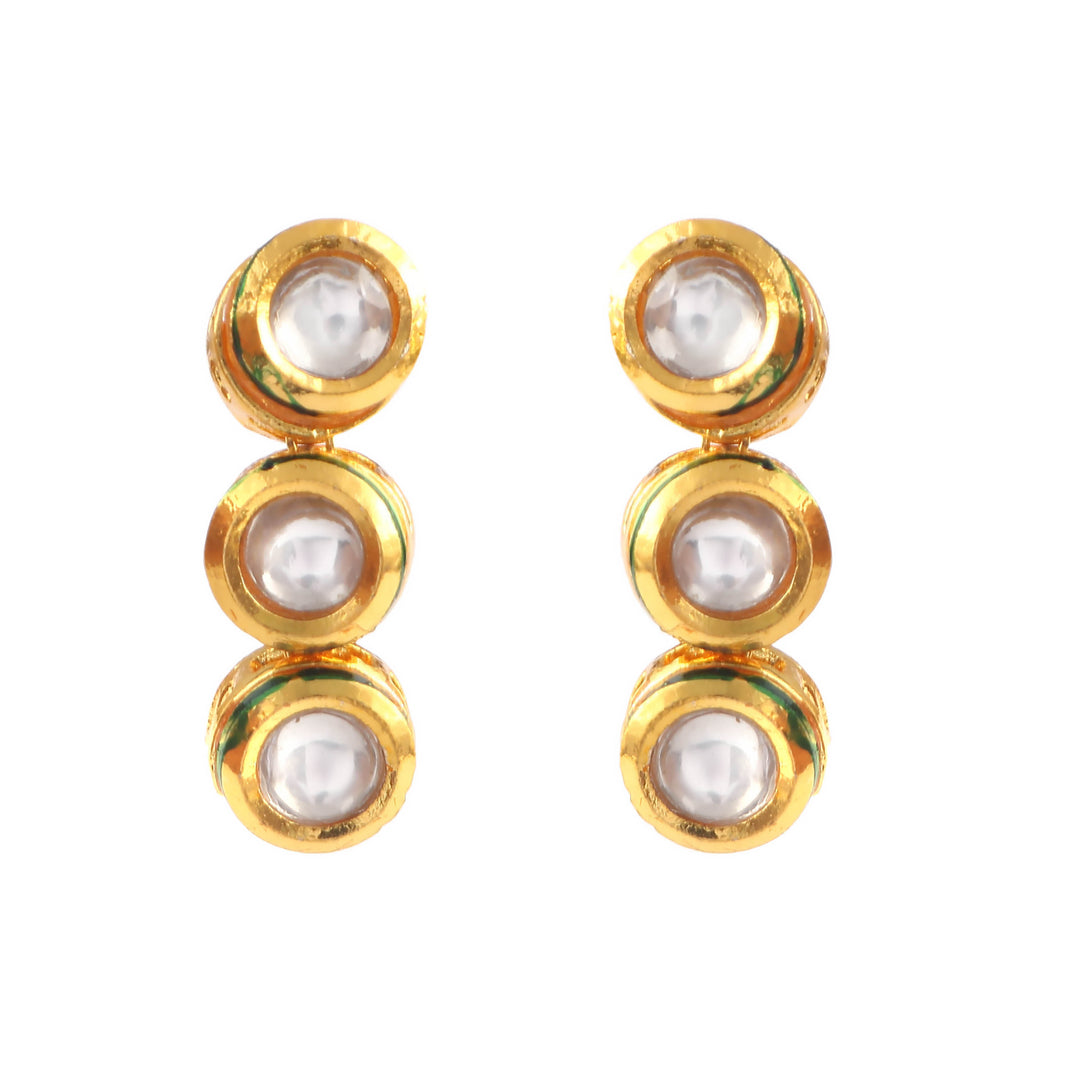 White Gold-Plated Kundan Studded Jewellery Set