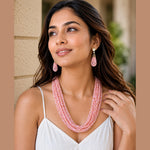 Load image into Gallery viewer, Beaded Multi-Layer Necklace and Tassel Earring Jewellery Set for Women
