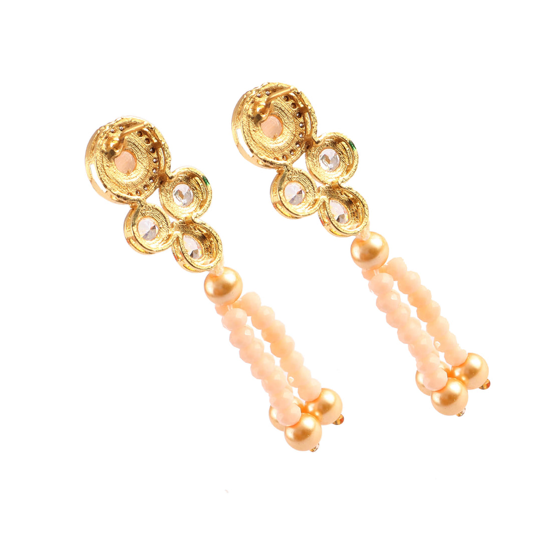 Gold-Plated Kundan Studded & Beaded Jewellery Set