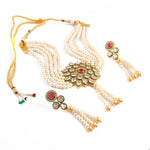 Load image into Gallery viewer, Gold-Plated Kundan Studded &amp; Beaded Jewellery Set
