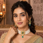 Load image into Gallery viewer, Gold-Plated Kundan Studded &amp; Beaded Jewellery Set
