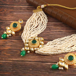 Load image into Gallery viewer, Gold-Plated Kundan Studded &amp; Beaded Jewellery Set
