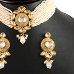Load image into Gallery viewer, Gold-Plated Kundan Studded &amp; Beaded Jewellery Set
