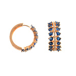 Load image into Gallery viewer, Rose Gold Plated Cubic Zirconia &amp; Crystal Studded Half-Hoop Earrings

