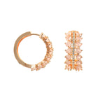Load image into Gallery viewer, Rose Gold Plated Cubic Zirconia &amp; Crystal Studded Half-Hoop Earrings
