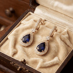 Load image into Gallery viewer, Elegant Rose Gold-Plated Cubic Zirconia  Studded Teardrop Crystal Drop Earrings
