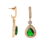 Load image into Gallery viewer, Elegant Rose Gold-Plated Cubic Zirconia  Studded Teardrop Crystal Drop Earrings
