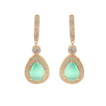Load image into Gallery viewer, Elegant Rose Gold-Plated Cubic Zirconia  Studded Teardrop Crystal Drop Earrings

