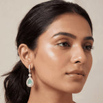 Load image into Gallery viewer, Elegant Rose Gold-Plated Cubic Zirconia  Studded Teardrop Crystal Drop Earrings
