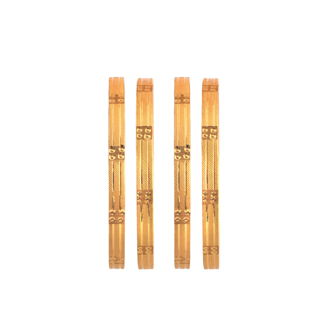 Set Of 4 Gold Plated Cutwork Bangles