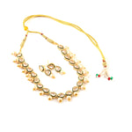 Load image into Gallery viewer, Women's Ethnic Gold Plated Kundan and Pearl Choker Necklace Set
