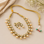 Load image into Gallery viewer, Women's Ethnic Gold Plated Kundan and Pearl Choker Necklace Set
