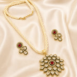 Load image into Gallery viewer, Gold-Plated Kundan Studded &amp; Pearl Beaded Jewellery Set
