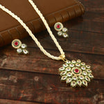Load image into Gallery viewer, Gold-Plated Kundan Studded &amp; Pearl Beaded Jewellery Set
