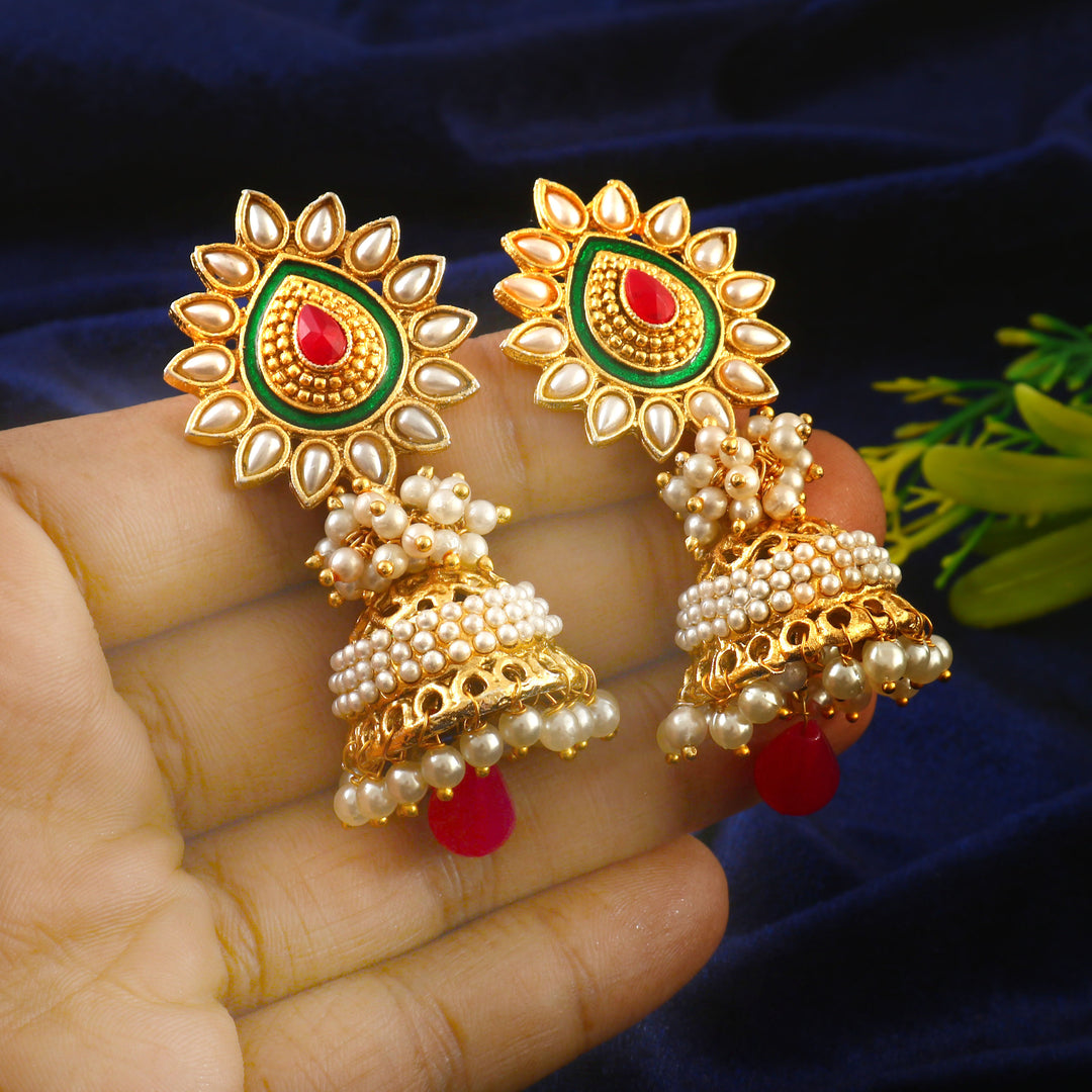 Floral Jhumkas Earrings
