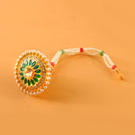 Load image into Gallery viewer, Green Stone Pearl Beaded Gold Plated Round Pendant Necklace for Women
