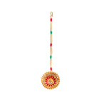 Load image into Gallery viewer, Gold Plated Floral Bracelet with Red Stones &amp; Pearl Beads Adjustable Design
