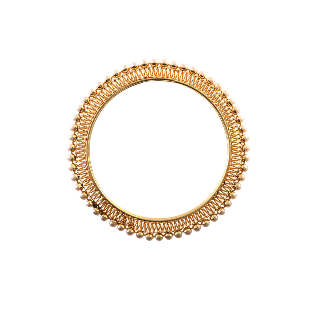 Set of 4 Gold-Plated Pearl Studded Bangles