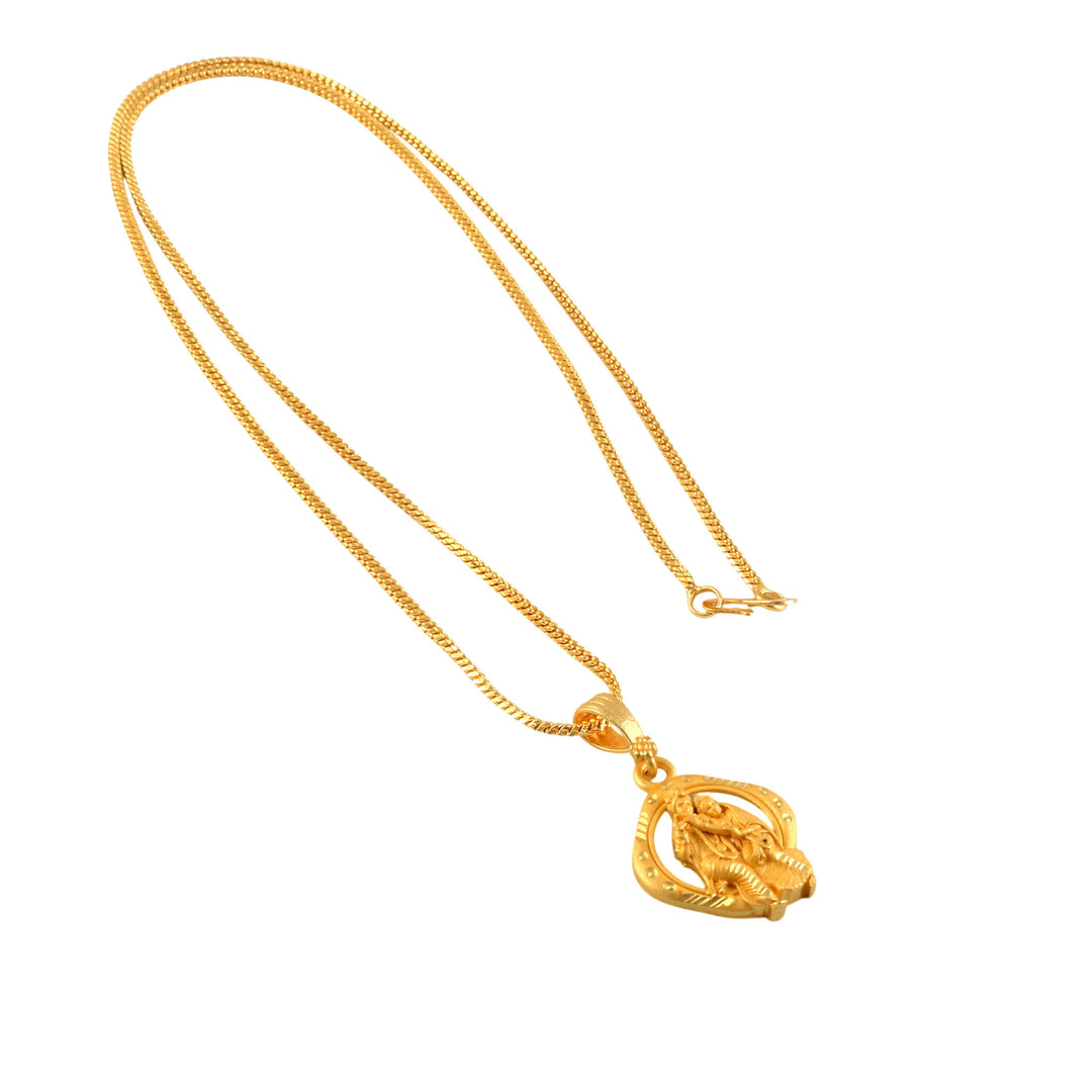 Unisex Micro Gold Plated Radha Krishna Pendant With Chain