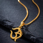 Load image into Gallery viewer, Unisex Micro Gold Plated Om Pendant With Chain

