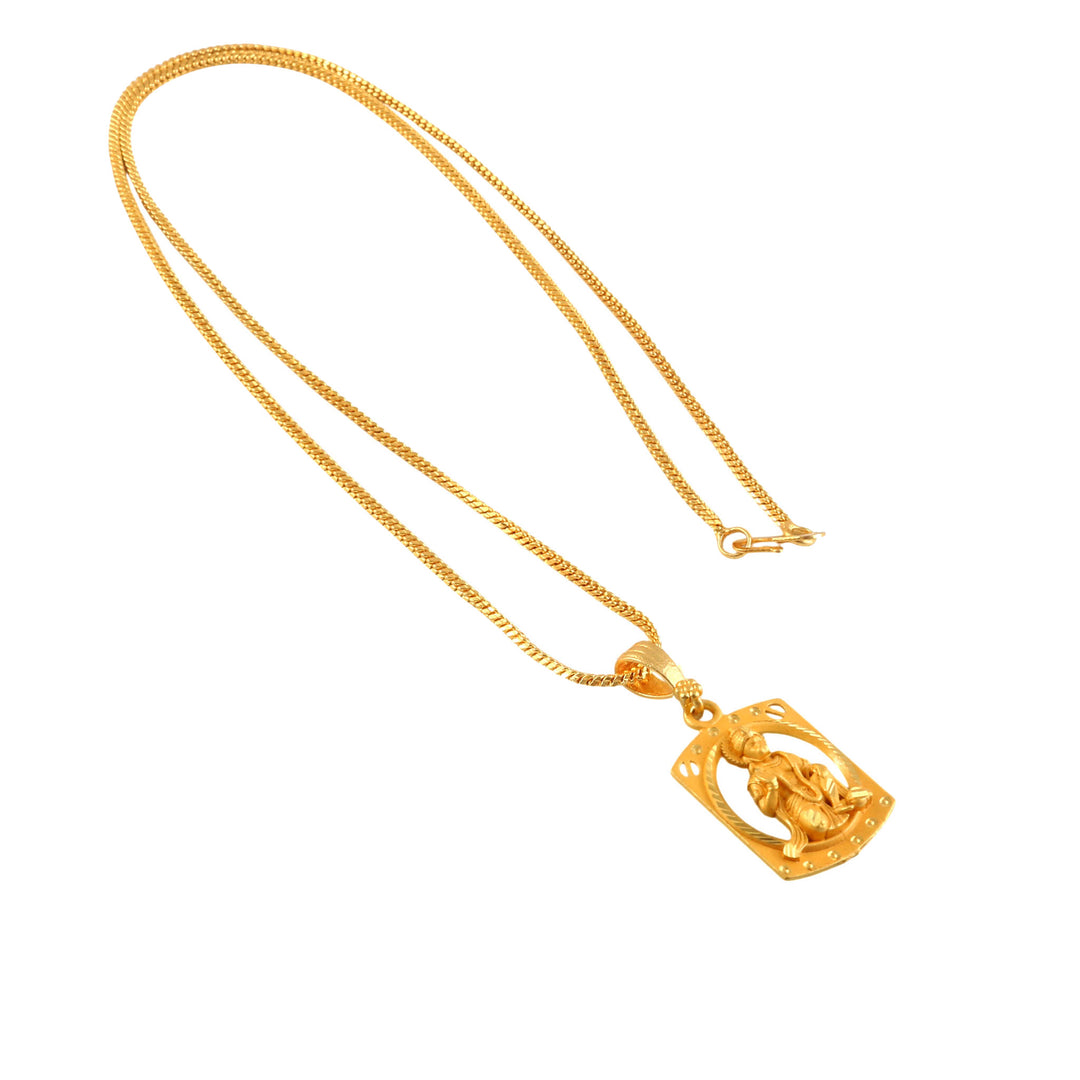 Unisex Micro Gold Plated Hanuman Pendant With Chain