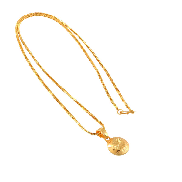 Unisex Micro Gold Plated Gol Pendant With Chain